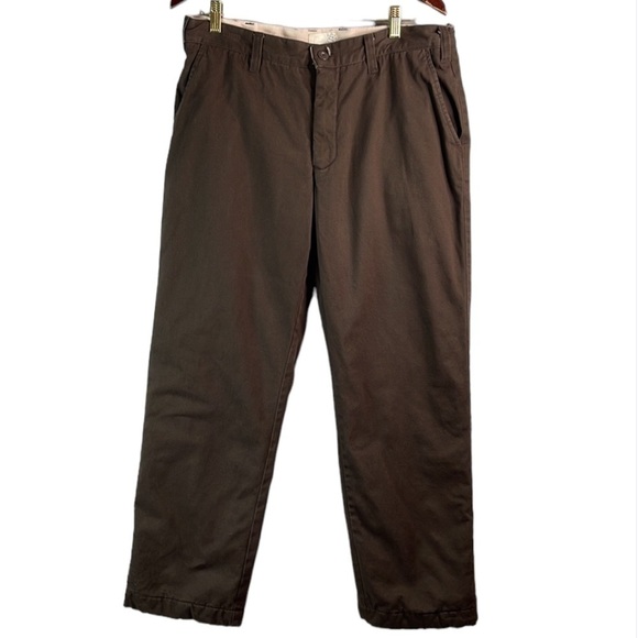 Denver Hayes Mens Brown Flannel Lined Pants Double Layer Insulated Buffalo 36x30 - Picture 1 of 10